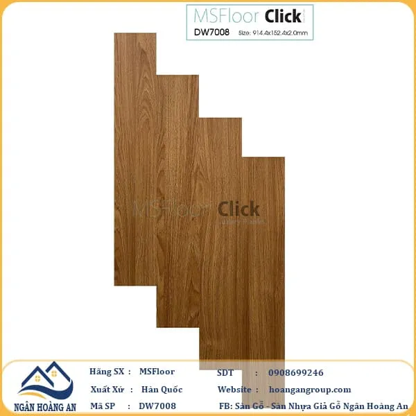 Sàn Nhựa Giả Gỗ Dán Keo MsFloor DW7008